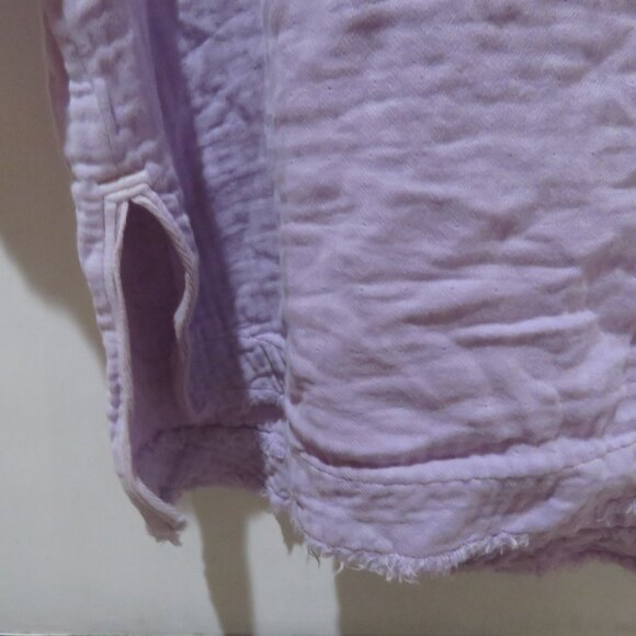 FREE PEOPLE WE THE FREE Palo Alto Textured Gauzy Cotton Oversize Pocket Top Boho - Picture 8 of 13